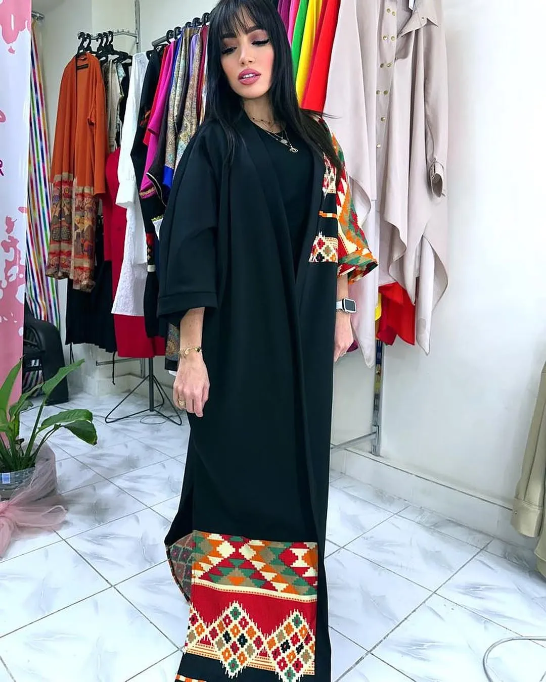 Black Embroidered Kaftan