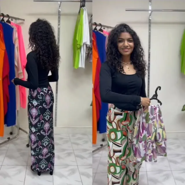 Printed Wide-Leg Palazzo Pants