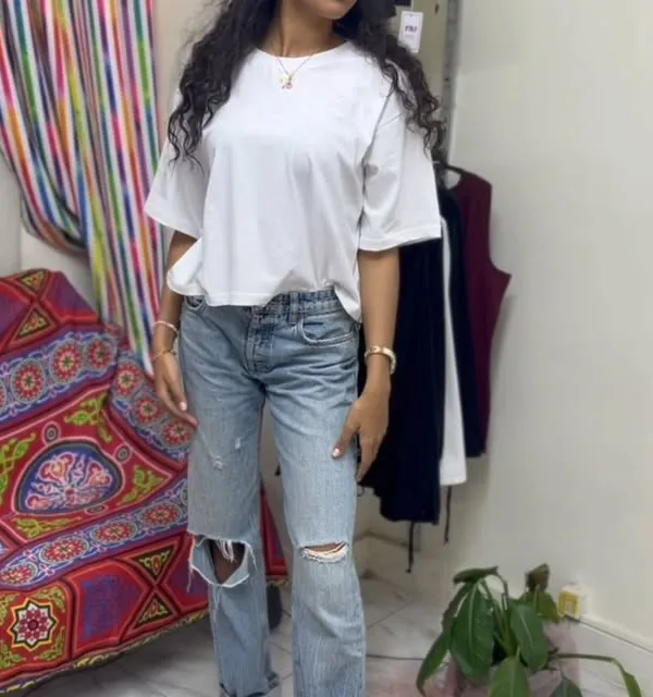Product White Oversized Cotton Top Image