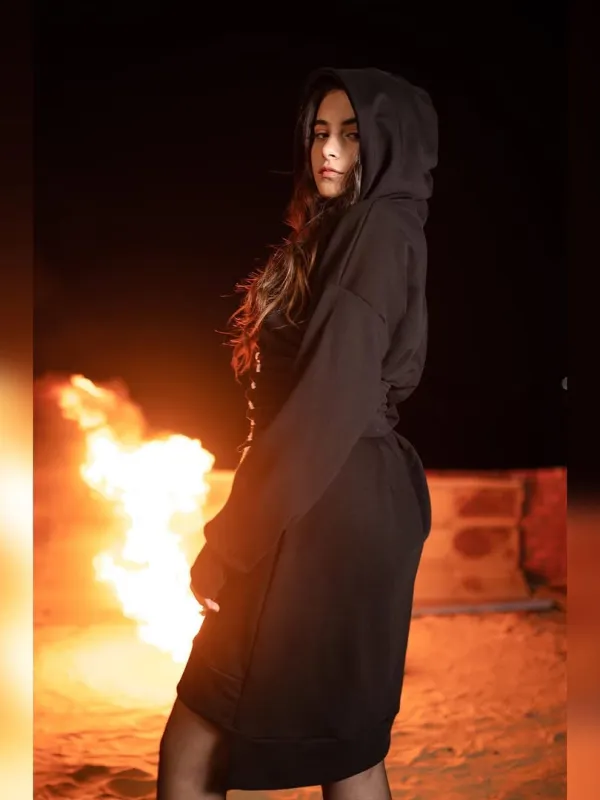 Product Black Oversized Hoodie Dress Image