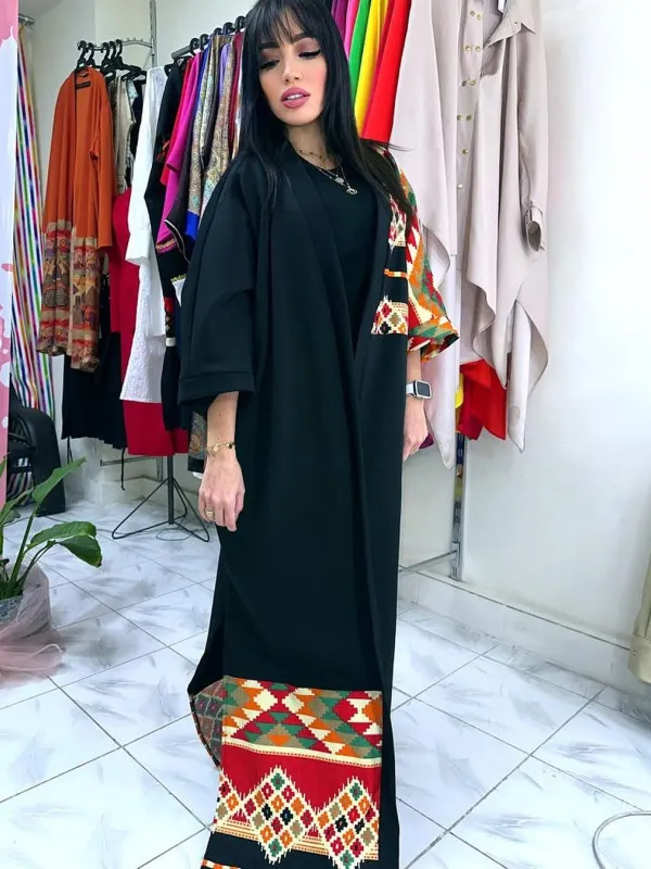 Product Black Embroidered Kaftan Image