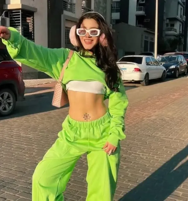 Product Lime Green Crop Hoodie Tracksuit Image